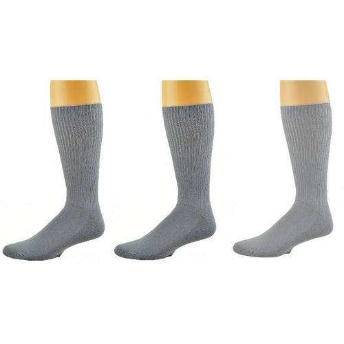 Diabetic Men's Socks Cotton Crew Cushioned 3 Pair Pack