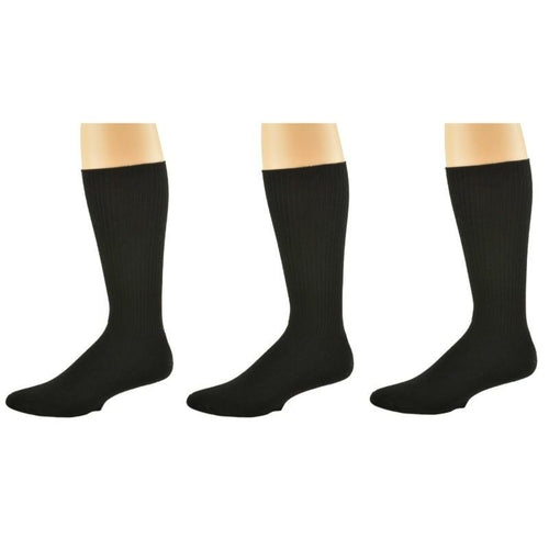 Diabetic Men's Socks Cotton Crew Cushioned 3 Pair Pack