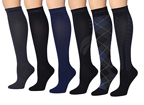 Ronnox Compression Socks for Men & Women Colorful Patterned Knee High