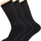 Men's Diabetic Loose Fit Non-Binding Crew Socks, 3 Pairs, Cushioned