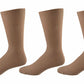 Three pairs of brown socks on a white background