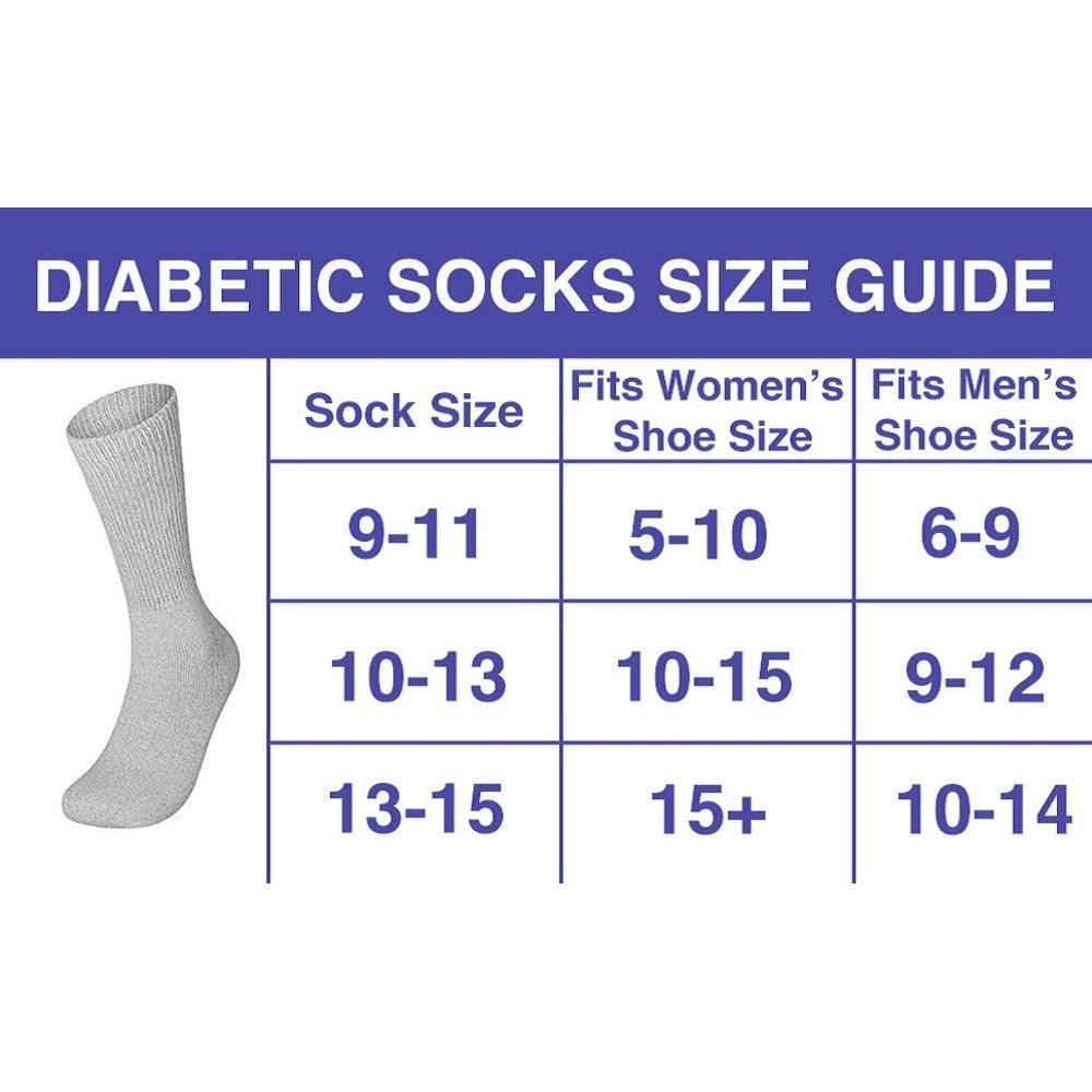 6 Pairs Physicians Approved Diabetic Crew Socks Unisex